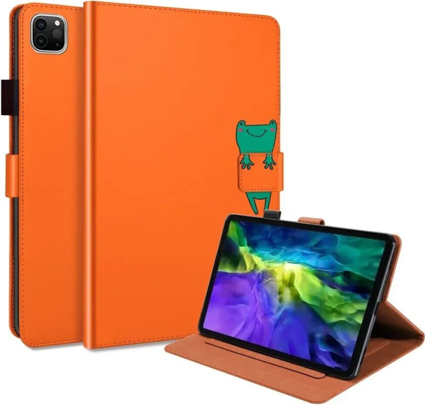iPad Pro 11" (2022 / 2021 / 2020) Flip Deksel i Skinn med Dyremotiv - Oransje