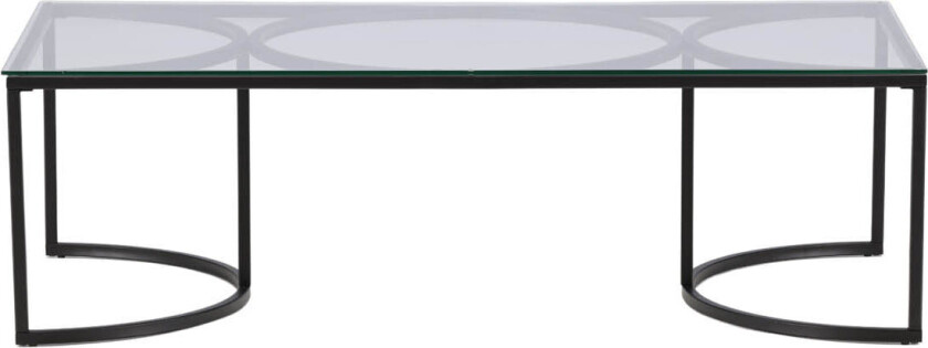 Skanör sofabord 70x140cm svart, glass.