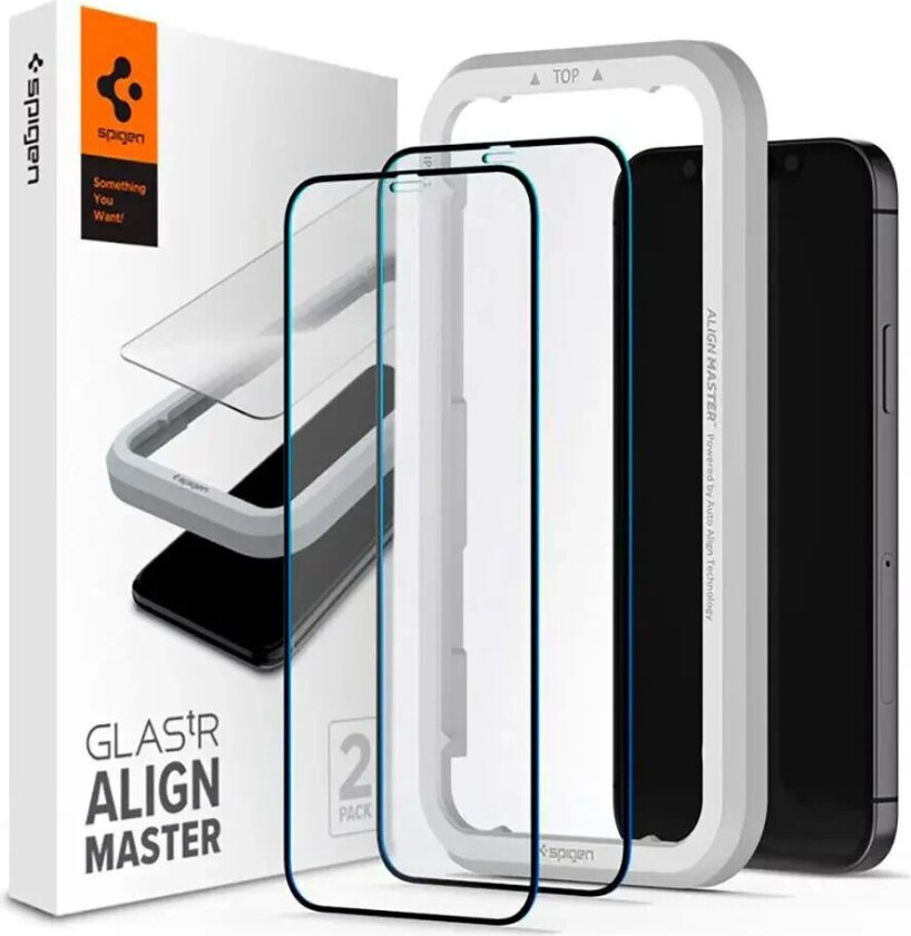 iPhone 12 / 12 Pro Skjermbeskyttelse 2-Pack - Svart Kant