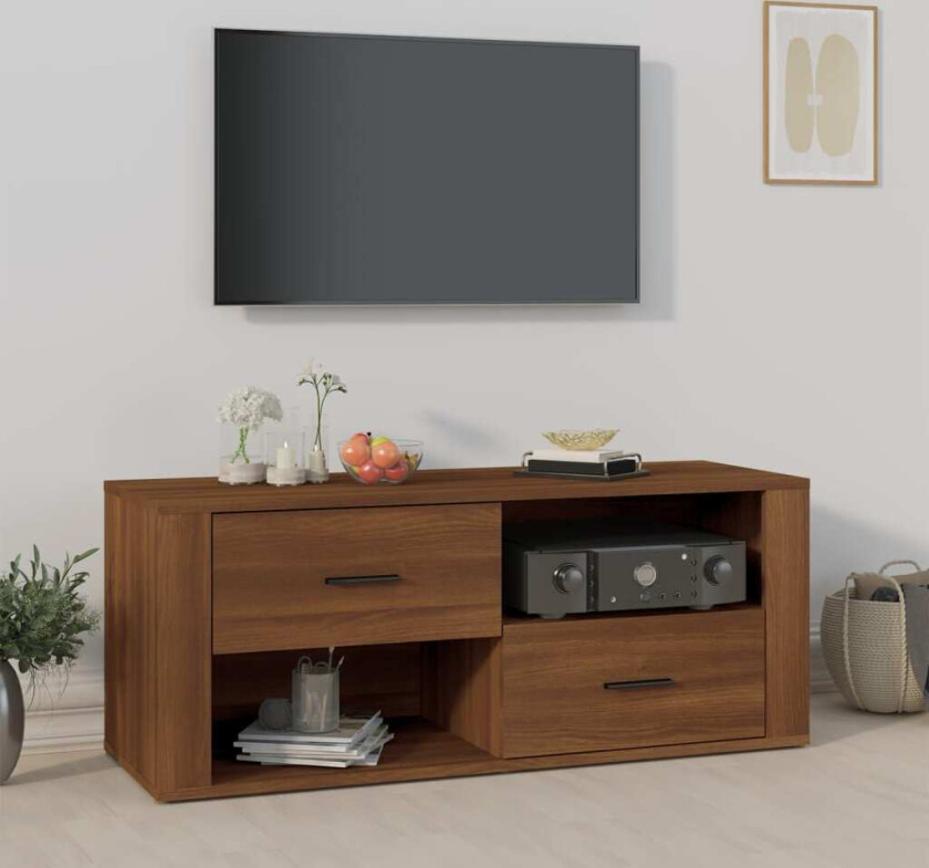 TV-benk sonoma eik 100x35x40 cm konstruert tre