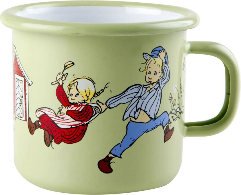 Emil & Ida emaljekopp 2,5 dl Green