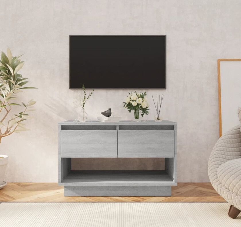 TV-benk grå sonoma eik 70x41x44 cm sponplate