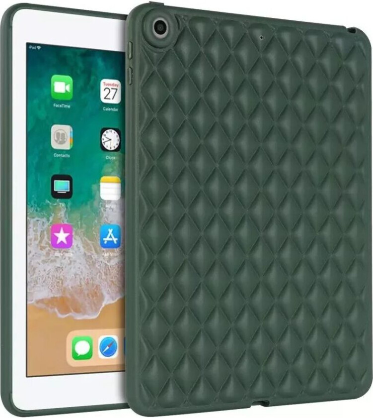 iPad 9.7 (2018-2017) / iPad Air 2 Fleksibelt Plast Deksel - Rhombe Design - Grønn