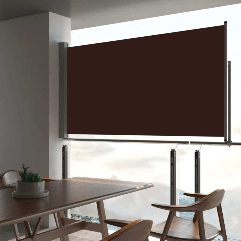 Uttrekkbar sidemarkise 160x300 cm brun