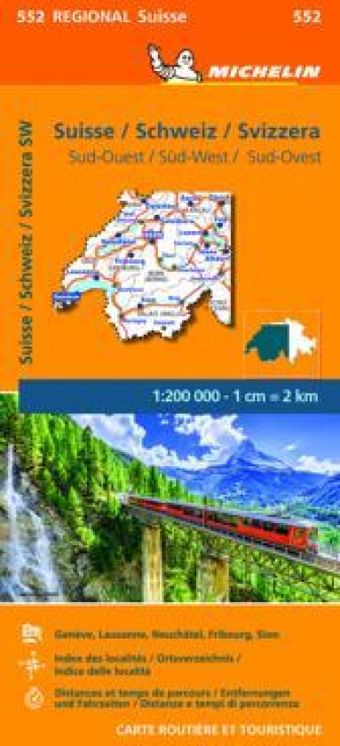 Suisse Sud-Ouest - Michelin Regional Map 552
