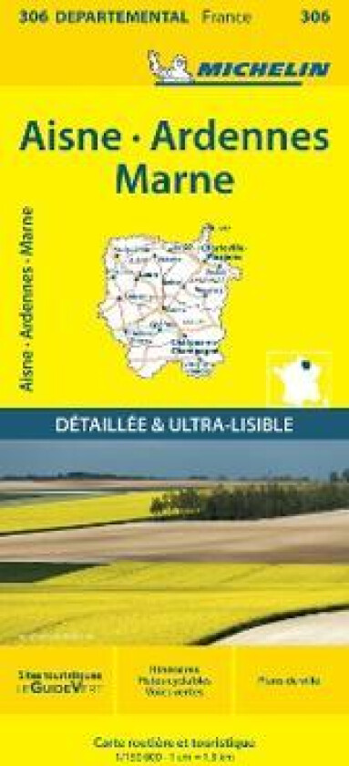 Aisne Ardennes Marne - Michelin Local Map 306
