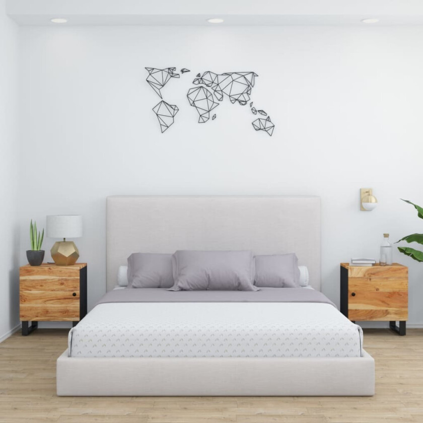 Nattbord 2 stk 40x33x46 cm heltre akasie