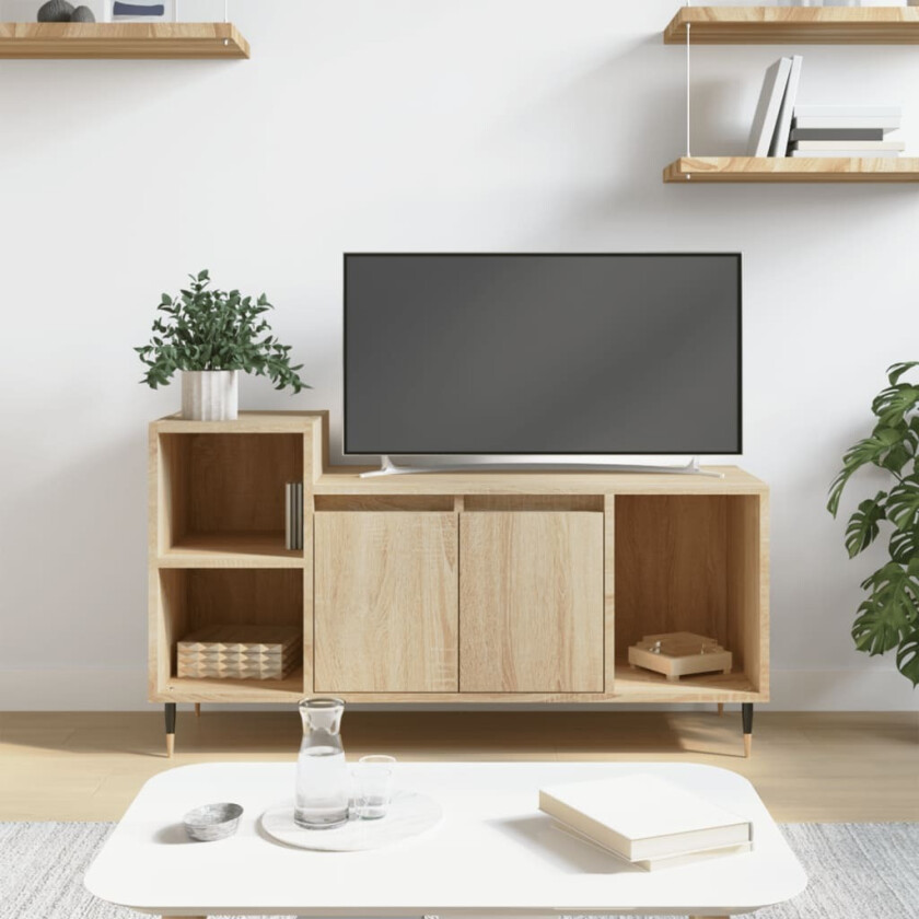 TV-benk sonoma eik 100x35x55 cm konstruert tre