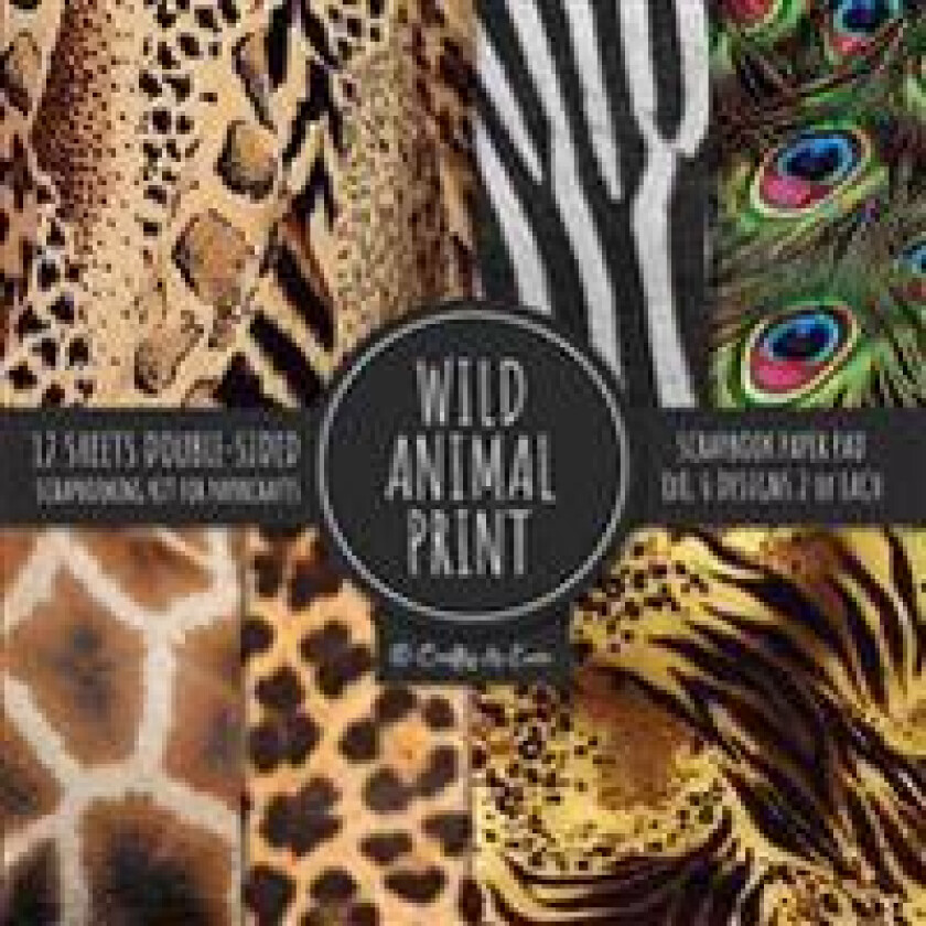 Wild Animal Print Scrapbook Paper Pad 8x8 Scrapbooking Kit for Papercrafts, Cardmaking, Printmaking, DIY Crafts, Nature Themed, Designs, Borders,