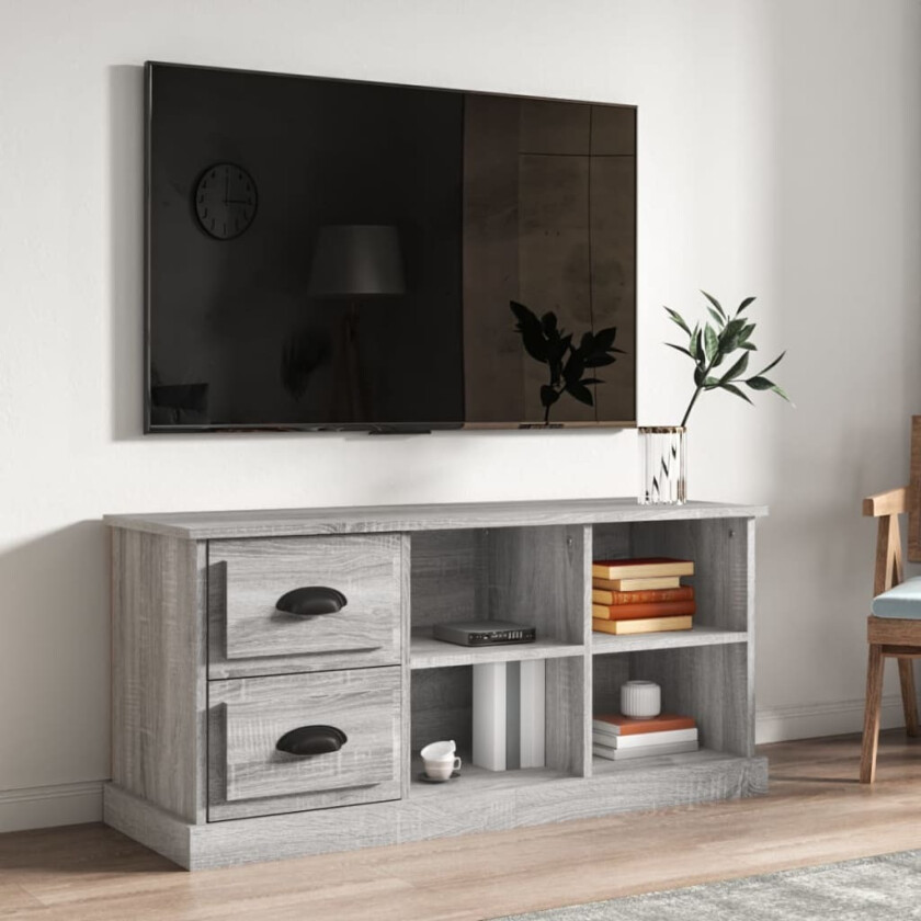 TV-benk grå sonoma 102x35,5x47,5 cm konstruert tre