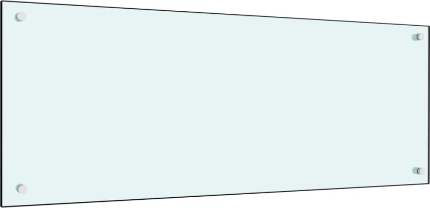 Kjøkkenplate hvit 100x40 cm herdet glass