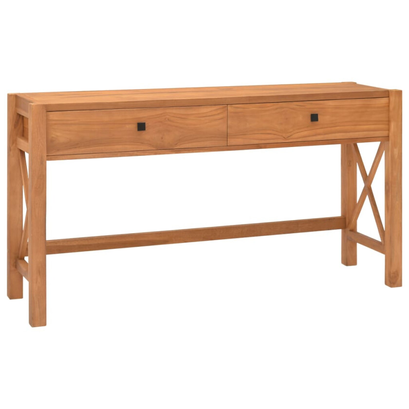 Skrivebord med 2 skuffer 140x40x75 cm teak