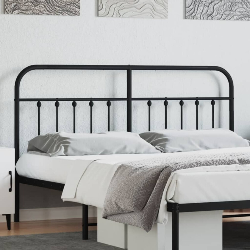 Sengegavl i metall svart 160 cm