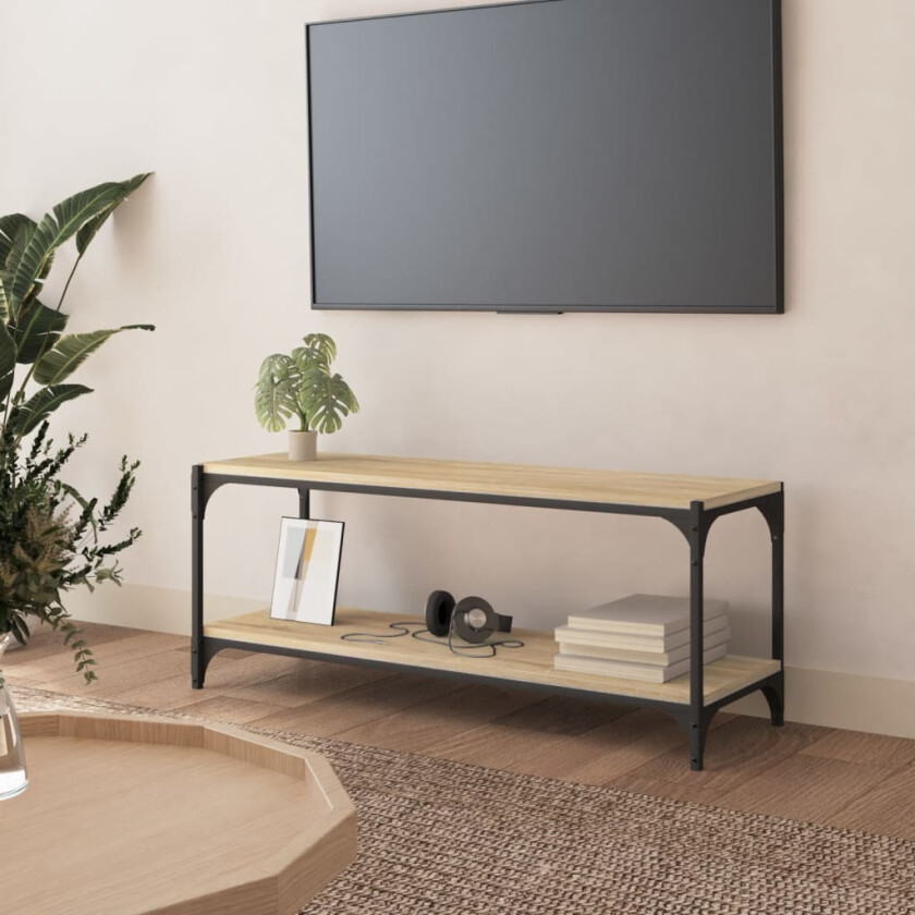 TV-benk sonoma eik 100x33x41 cm konstruert tre og stål