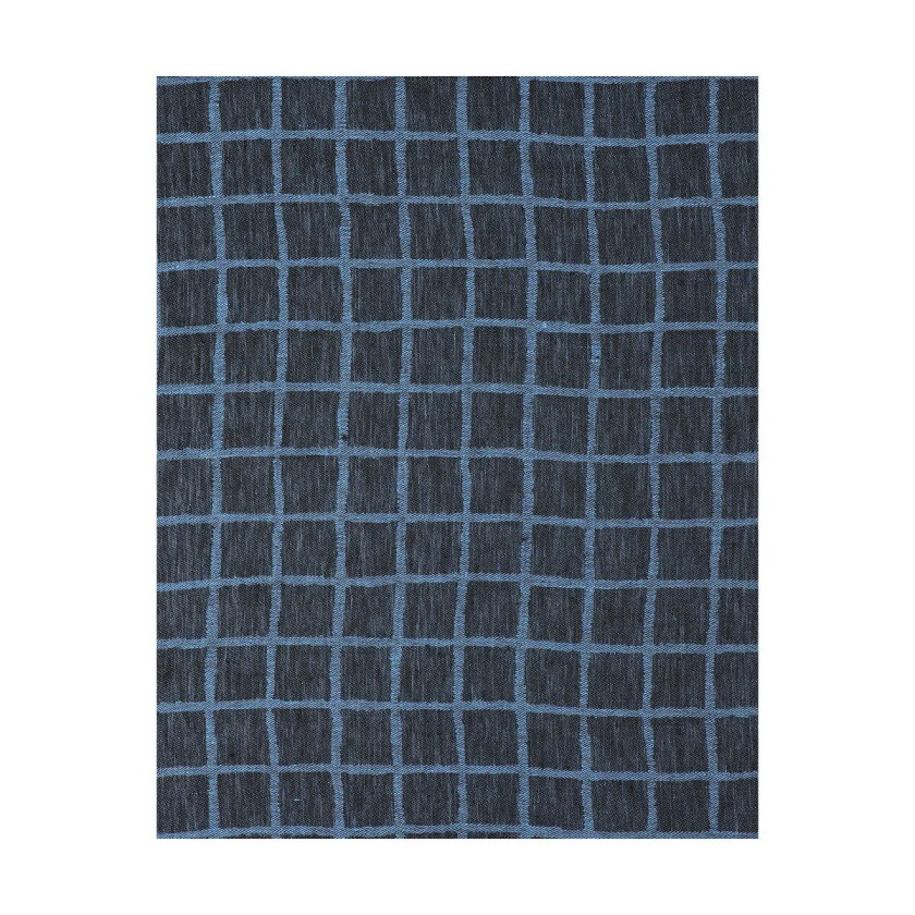 Rutig jacquardvevd bordduk 147x147 cm Blue-black