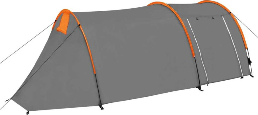 Campingtelt 4 personer grå og oransje