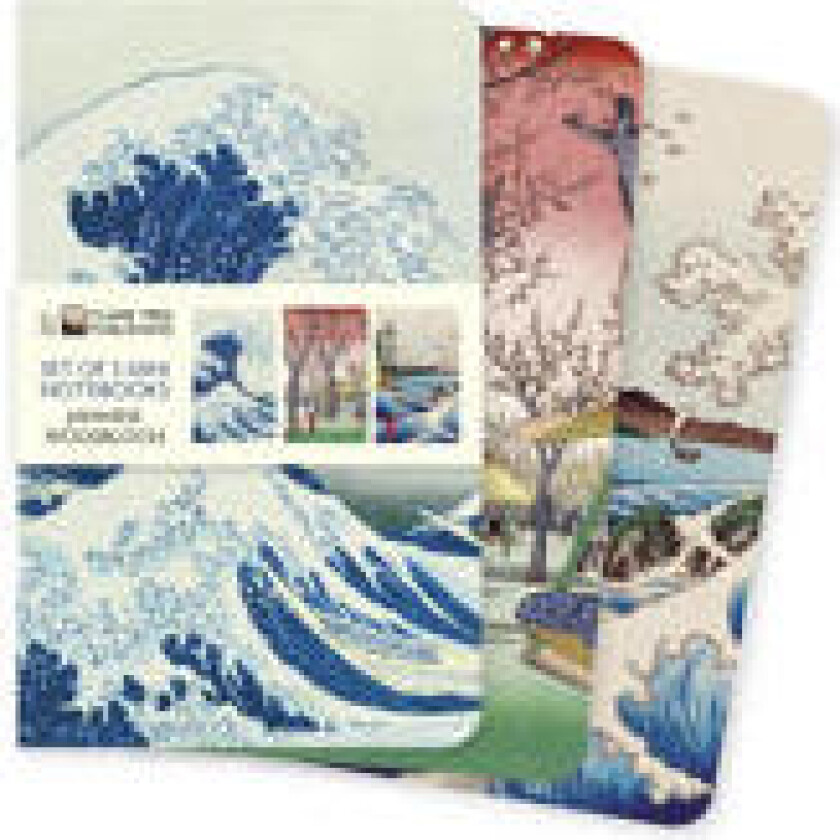 Japanese Woodblocks Set of 3 Mini Notebooks