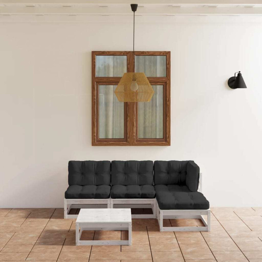 Hagesofagruppe med puter 5 deler heltre furu