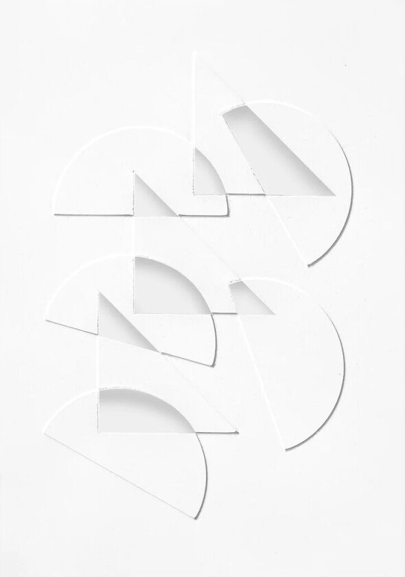 Bilde av MOEBE Relief kunstverk half moons & triangles 29,7 x 42 cm Off White