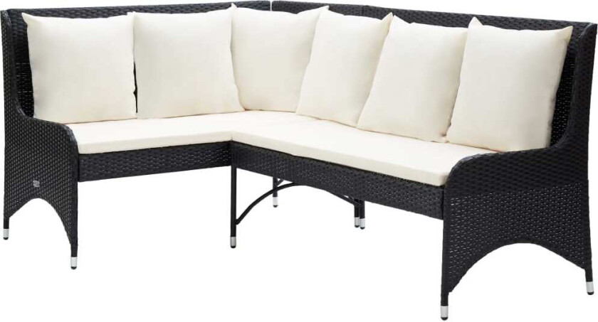 Utendørs hjørnesofaer 2 stk polyrotting svart