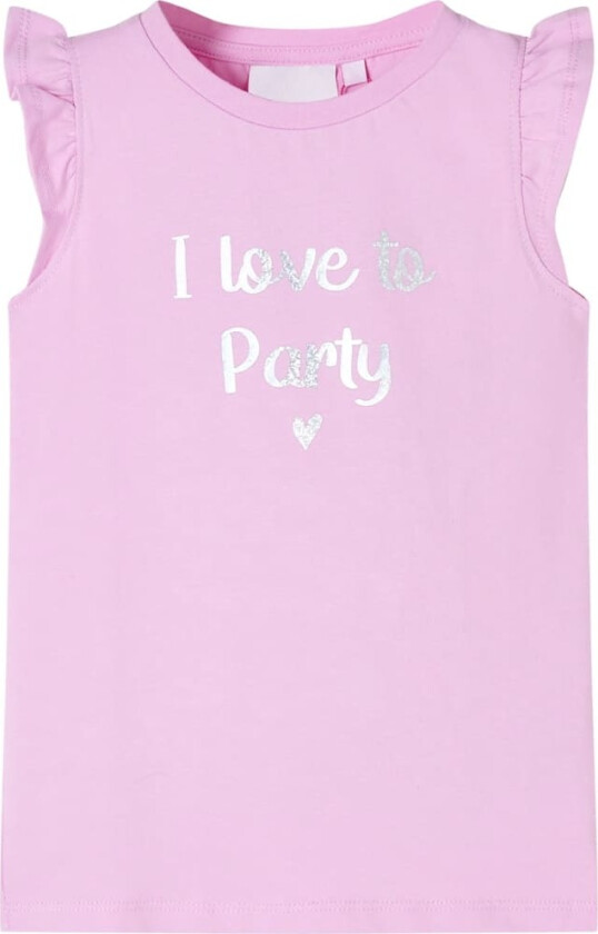 T-skjorte for barn med volangermer lilla 128