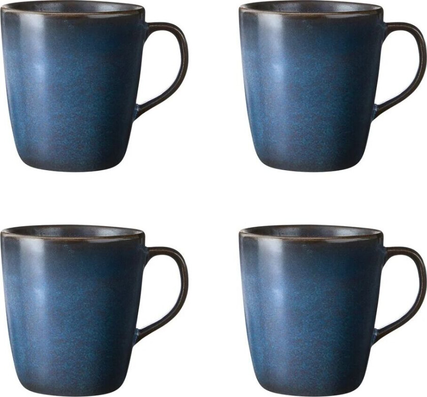 Aida Raw kopp med hank 35 cl 4-stk. Midnight blue