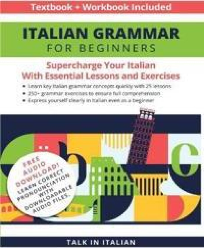 Italian Grammar for Beginners Textbook + Workbook Included
