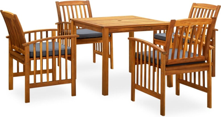 Hagespisegruppe med puter 5 deler heltre akasie