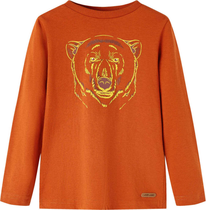 T-skjorte for barn med lange ermer lyserust 116