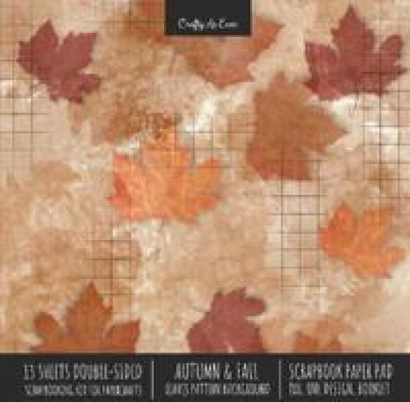 Autumn Fall Scrapbook Paper Pad 8x8 Decorative Scrapbooking Kit for Cardmaking Gifts, DIY Crafts, Printmaking, Papercrafts, Leaves Pattern Designer