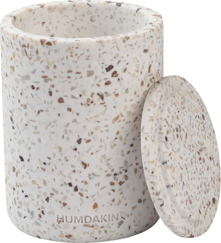 Terrazzo vase med lokk Ø10 cm Red/beige