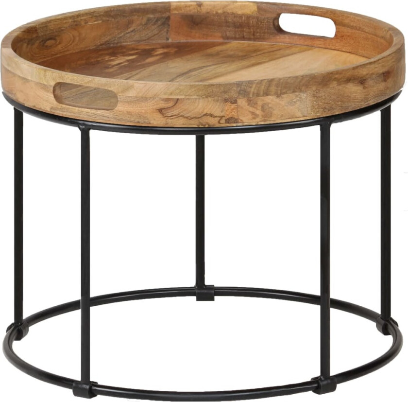 Salongbord heltre mango og stål 50x40 cm