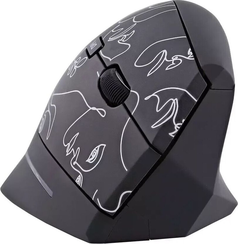 Exclusiv'-serien Ergonomisk Vertikal Trådløs USB-A-Mus m. Silent Click - Svart / ART
