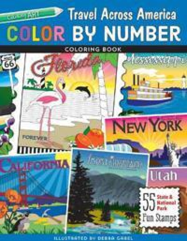 Color by Number Travel Across America Coloring Book