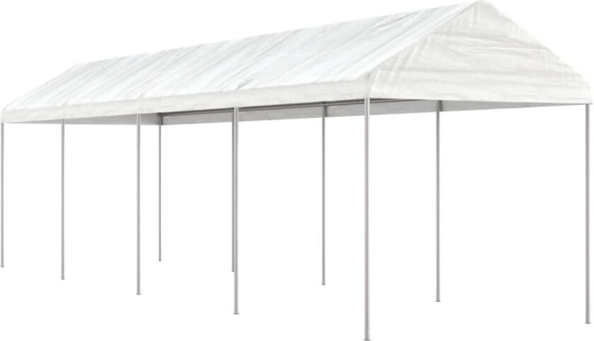 Paviljong med tak hvit 8,92x2,28x2,69 m polyetylen