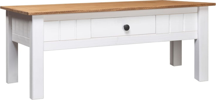 Salongbord hvit 100x60x45 cm heltre furu Panama Range