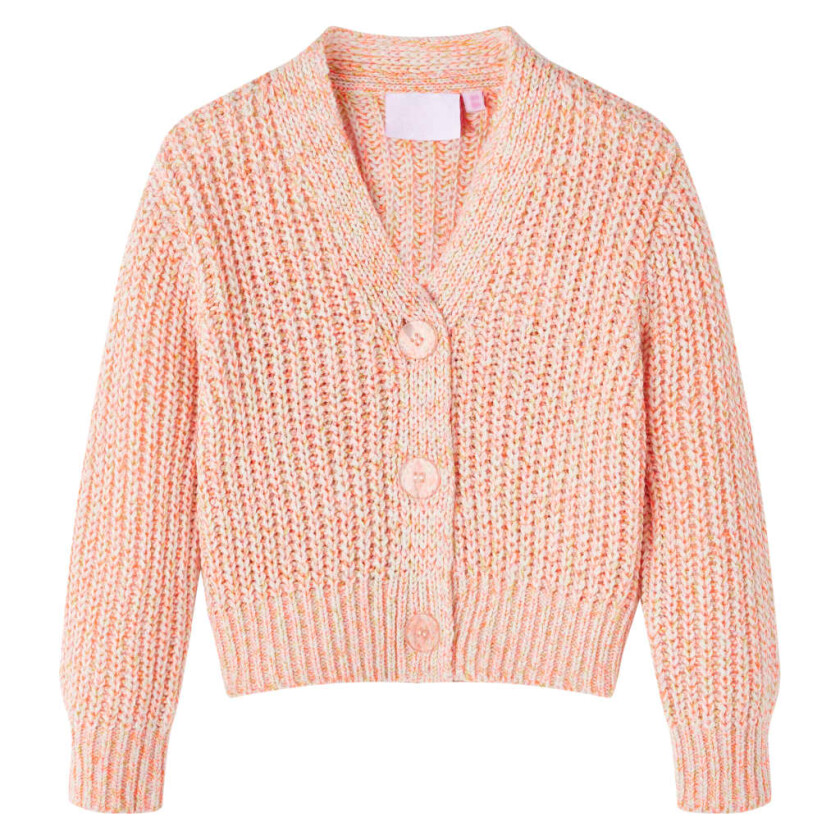 Cardigan for barn strikket blandet rosa