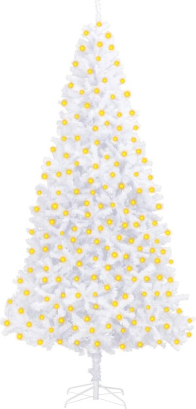 Forhåndsbelyst kunstig juletre 300 cm hvit