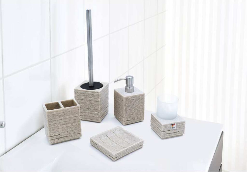 Toalettbørste med holder murstein ecru