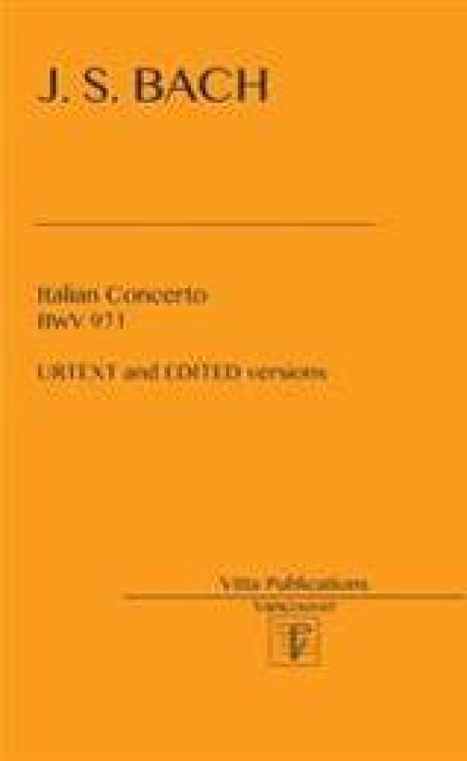 Italian Concerto BWV 971: Edited and URTEXT versions