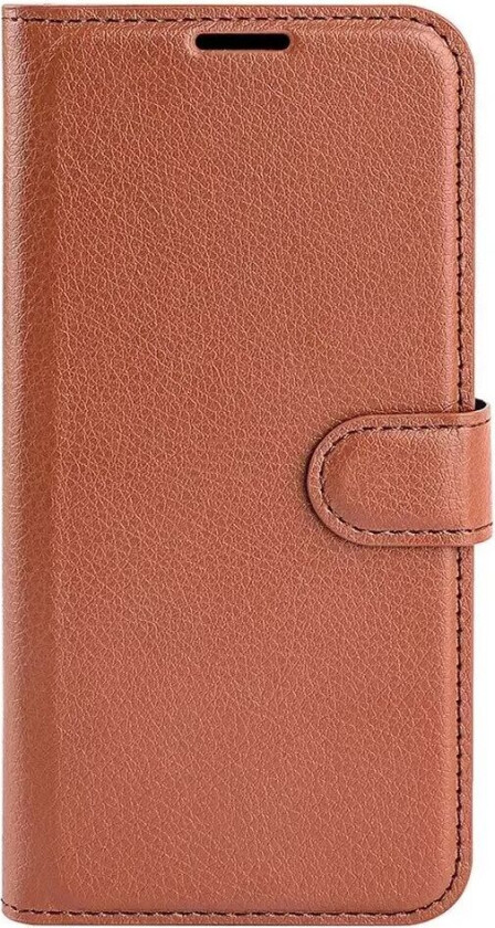 iPhone 15 Pro Max Litchi Skinn Deksel m. Lommebok - Brun