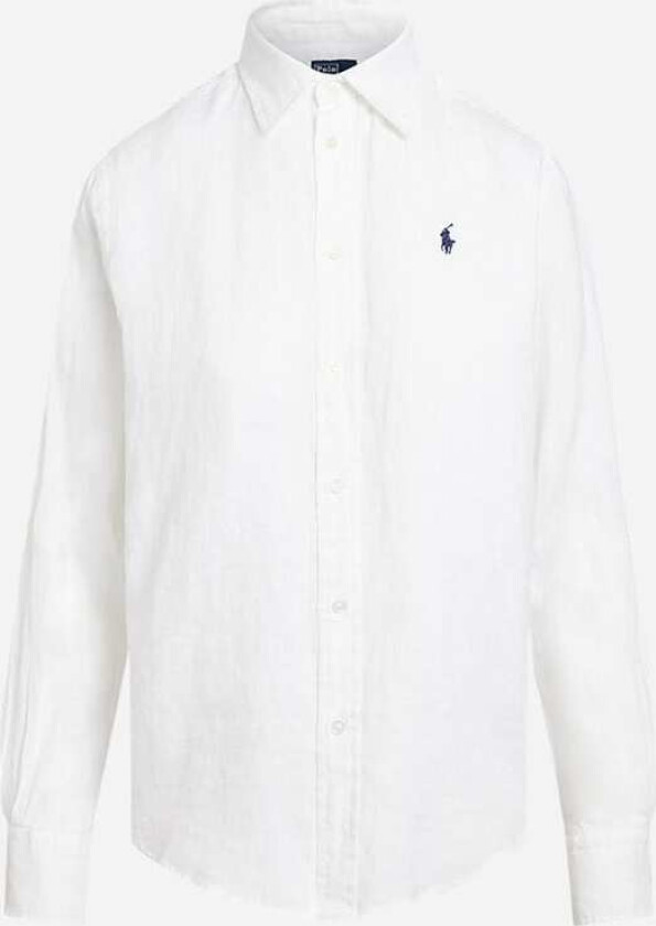 Relaxed Fit Linen Shirt - White Hvit L