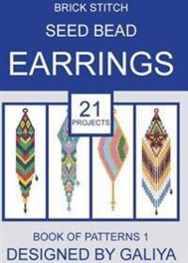 Brick stitch seed bead earrings. Book of patterns