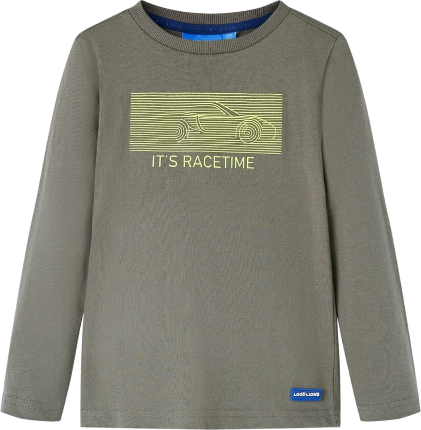 T-skjorte for barn med lange ermer kaki 116