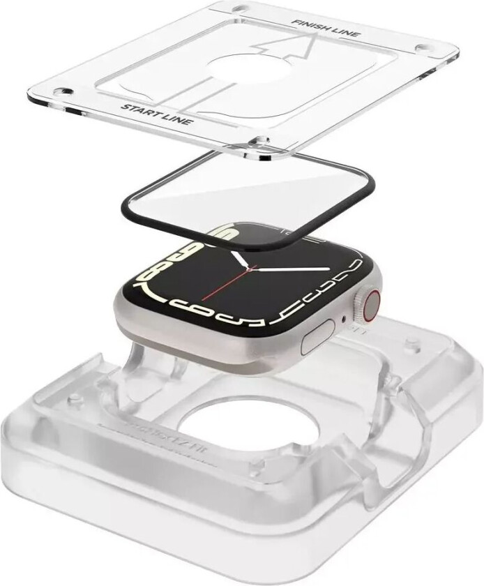 Proflex Ez Fit Apple Watch 9/8/7 (41mm) 2-Paks Skjermbeskytter - Gjennomsiktig