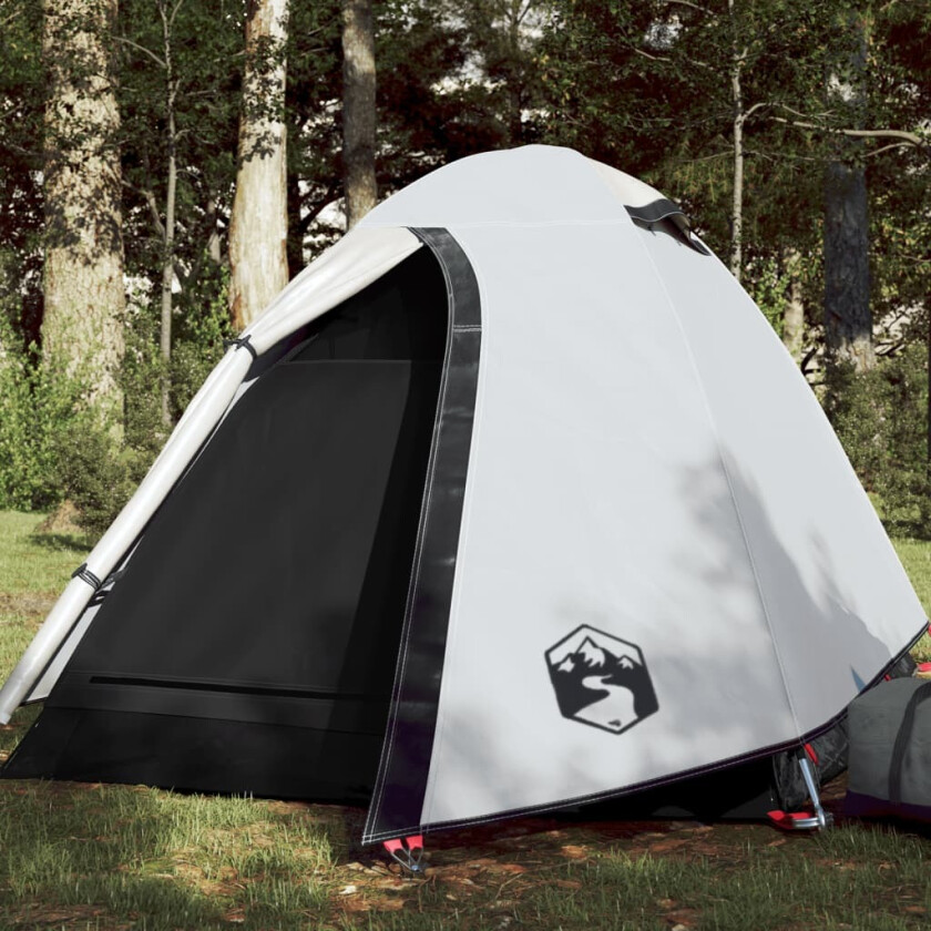 Campingtelt 2 personer hvit 254x135x112 cm 185T taft