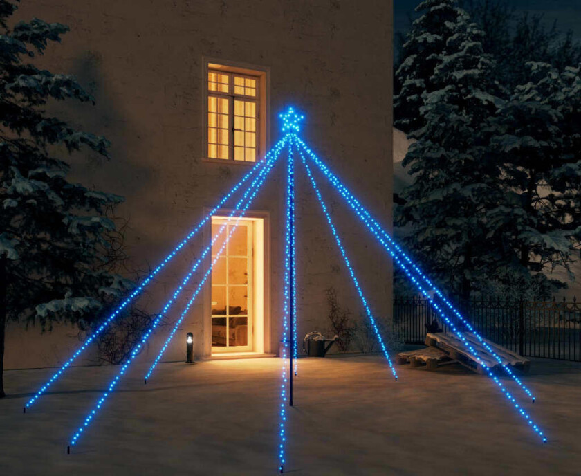 Bilde av juletrelys innendørs utendørs 576 LED blå 3,6 m