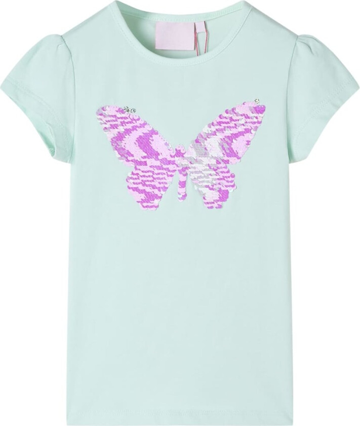 T-skjorte for barn med korte ermer lysemynte 128