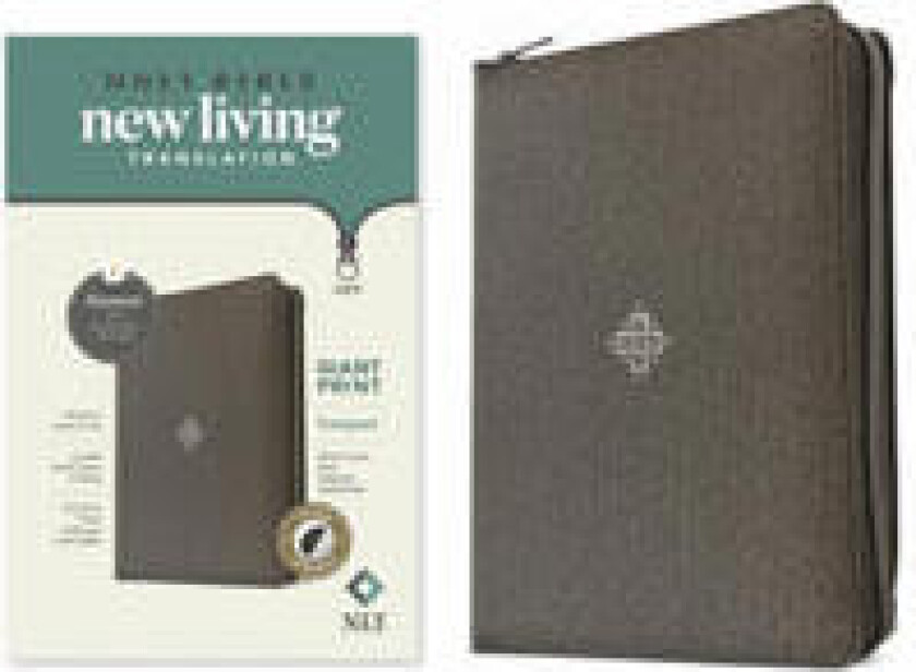 NLT Compact Giant Print Zipper Bible, Filament-Enabled Edition (Leatherlike, Woven Cross Gray, Indexed, Red Letter)