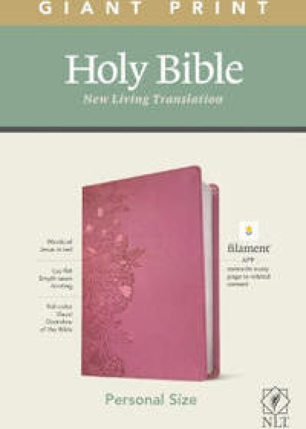 NLT Personal Size Giant Print Bible, Filament Enabled Edition (Red Letter, Leatherlike, Peony Pink)